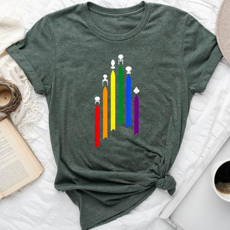 Spaceship Lgbt Flag Gay Pride Month Transgender Rainbow Bella Canvas T-shirt