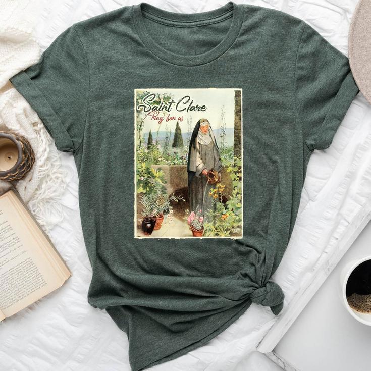 St Clare Of Assisi Italian Catholic Saint Light Bella Canvas T-shirt