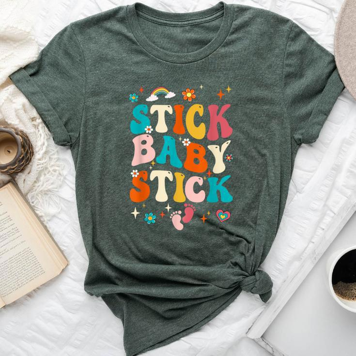 Stick Baby Stick Ivf Transfer Day Ivf Couple Groovy Bella Canvas T-shirt