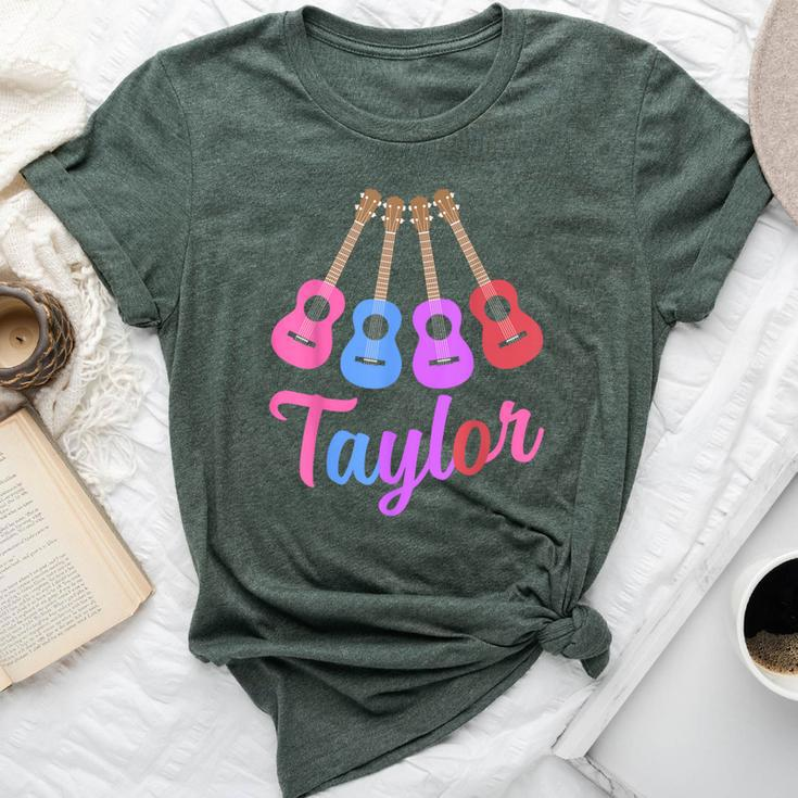 Taylor Personalized Name I Love Taylor Girl Groovy 70'S Bella Canvas T-shirt