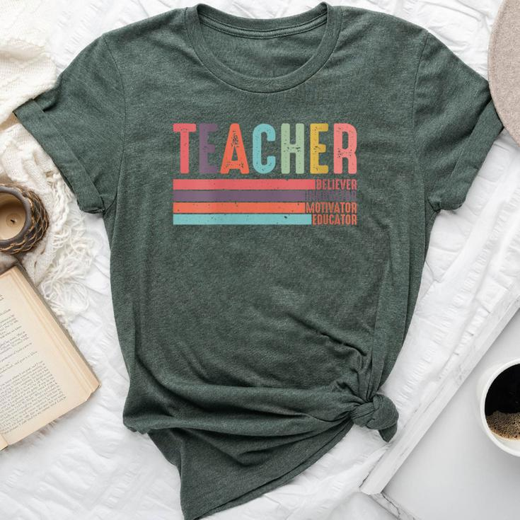 Teacher Believer Educator Students Retro Teacher Life Bella Canvas T-shirt