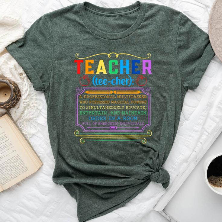 Teacher Definition Teaching School Teacher Bella Canvas T-shirt