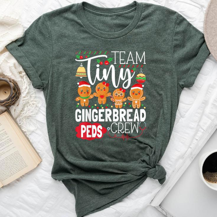 Team Tiny Gingerbread Peds Crew Christmas Pediatric Nurse Bella Canvas T-shirt