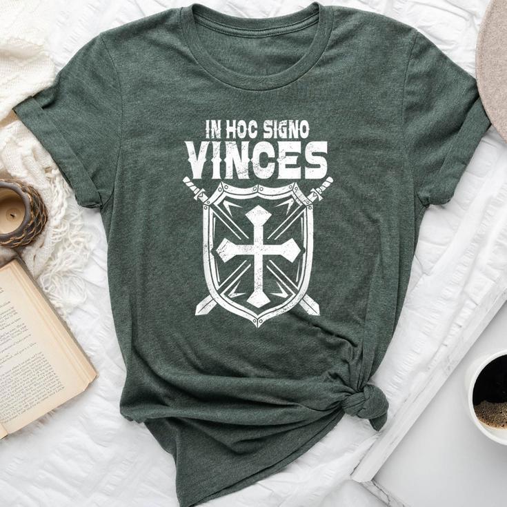 Templar Warrior In Hoc Signo Vinces Cross & Sword Christian Bella Canvas T-shirt