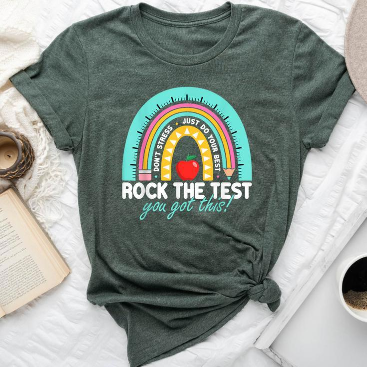 Test Day Teacher Rock The Test Day Vibes Testing Day Women Bella Canvas T-shirt