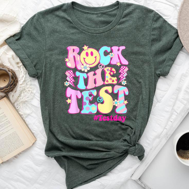 Testing Day Teacher Student Motivational Rock The Test Bella Canvas T-shirt