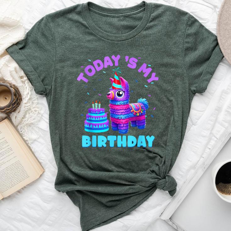 Todays My Birthday Llama Boy Family Party Decorations Bella Canvas T-shirt