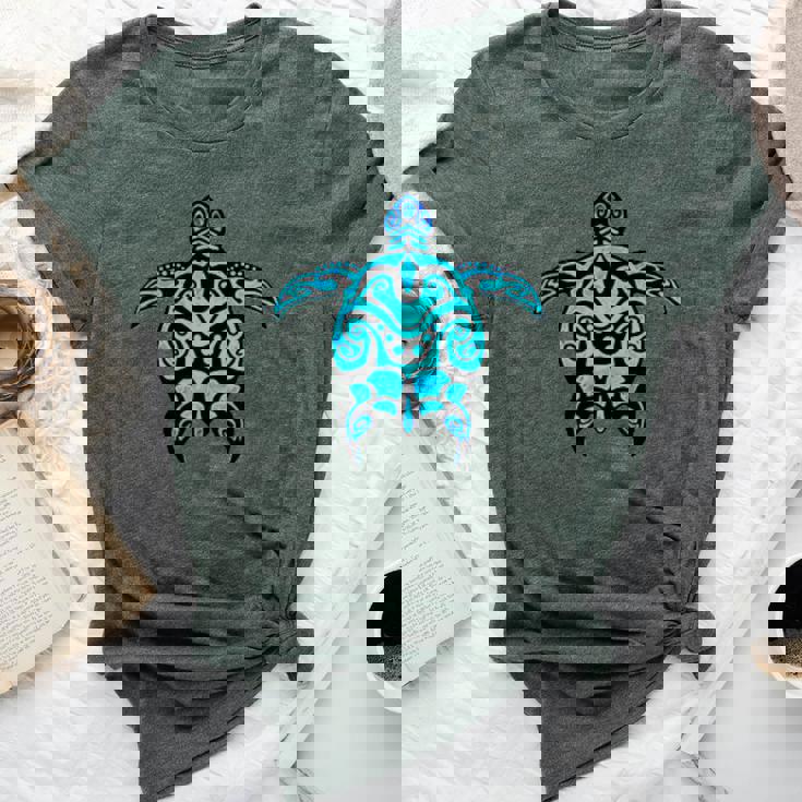 Tribal Hawaiian Maori Sun Sea Turtle 2-Sided Bella Canvas T-shirt