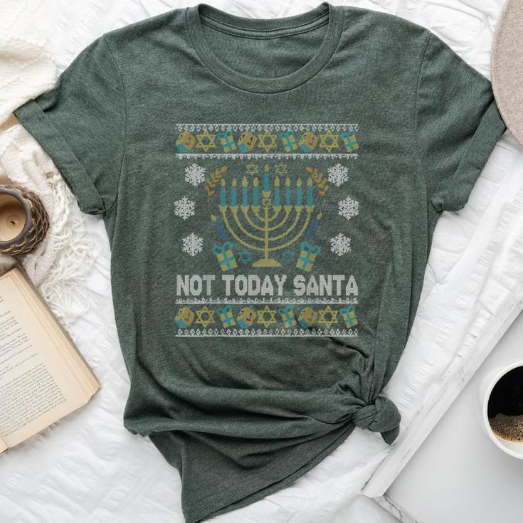 Ugly Hanukkah Sweater Not Today Santa Jewish Women Bella Canvas T-shirt