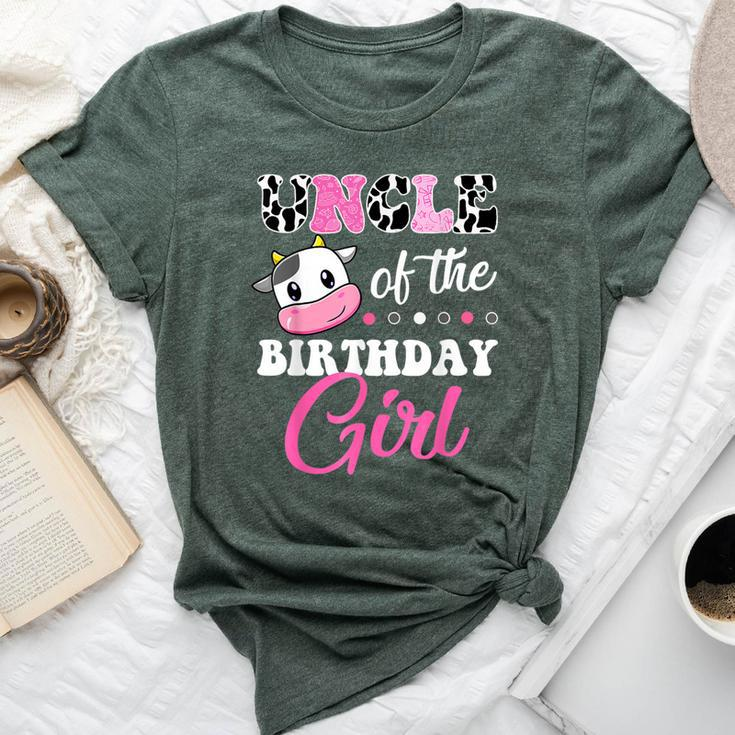 Uncle Of The Birthday Girl Family Matching Farm Cow Bella Canvas T-shirt