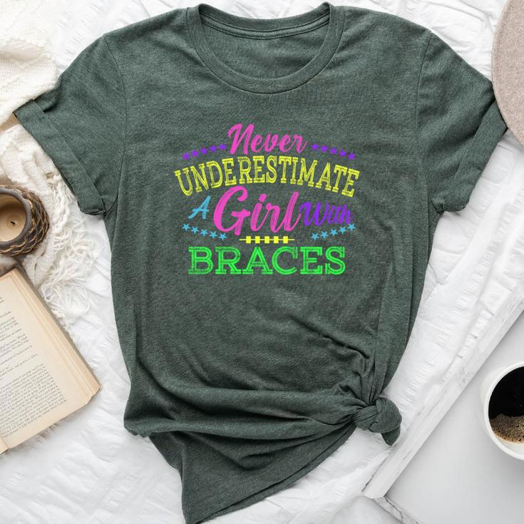 Never Underestimate A Girl With Braces Bella Canvas T-shirt