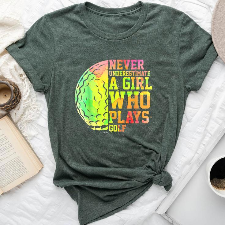 Never Underestimate A Girl Who Plays Golf Sports Lover Bella Canvas T-shirt