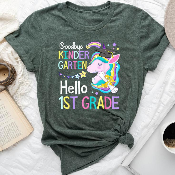 Unicorn Girl Goodbye Kindergarten Hello 1St Grade Graduation Bella Canvas T-shirt
