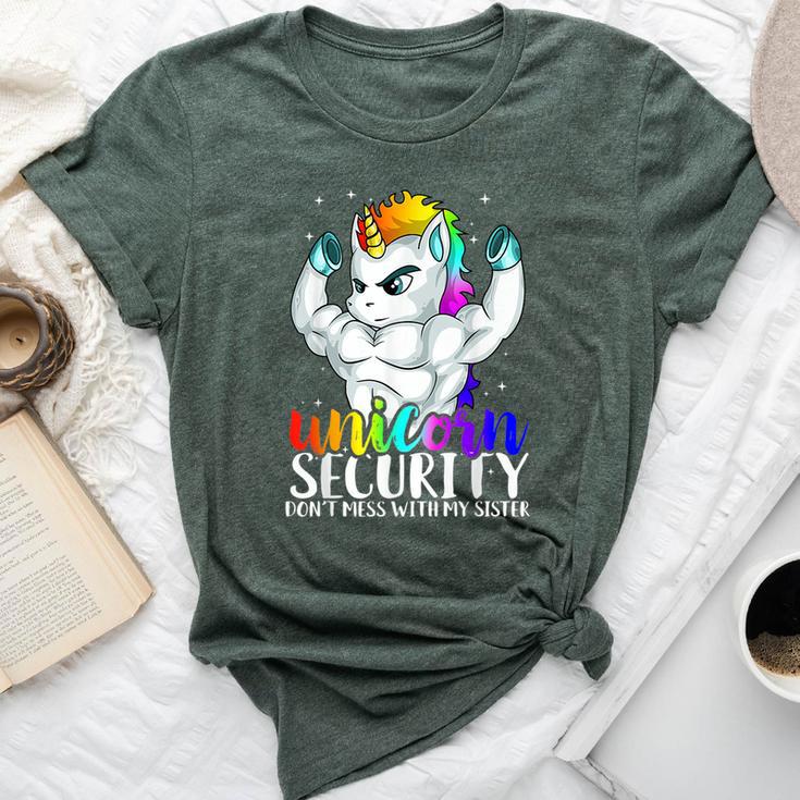 Unicorn Security Dont Mess With My Sister Brother Bella Canvas T-shirt