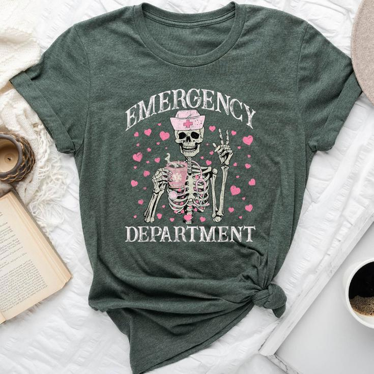 Valentine Er Nurse Emergency Department Room Skeleton Nurse Bella Canvas T-shirt