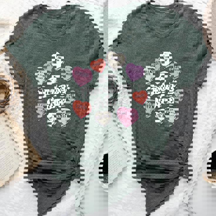 Valentines Day Oncology Nurse Cancer Support Groovy Hearts Bella Canvas T-shirt