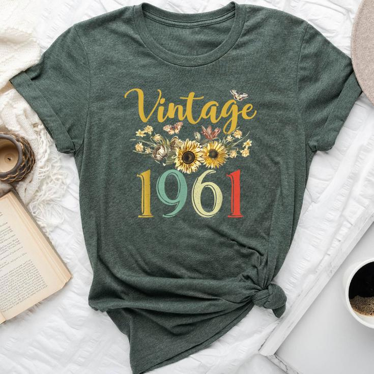 Vintage 1961 Sunflower 63Rd Birthday Awesome Since 1961 Bella Canvas T-shirt