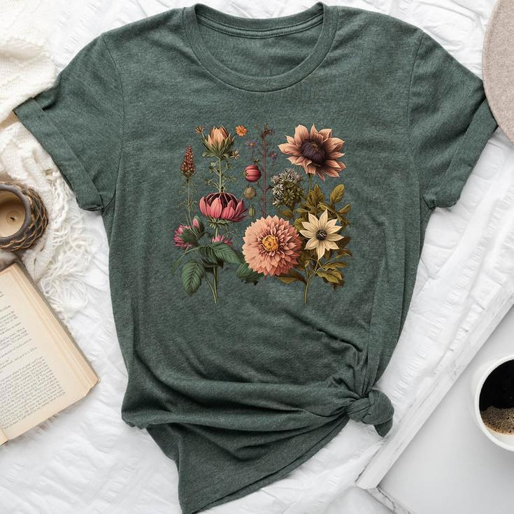 Vintage Inspired Flower Botanical Chart Naturalist Women Bella Canvas T-shirt