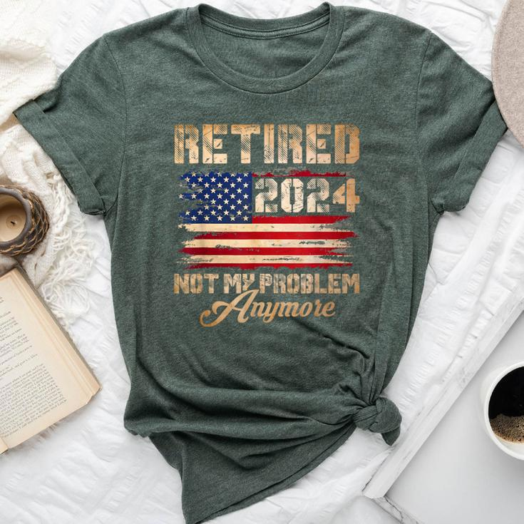 Vintage Retired 2024 Not My Problem Anymore American Flag Bella Canvas T-shirt