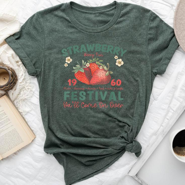 Vintage Strawberry Festival Fruit Lover Mom Girl Cute Women Bella Canvas T-shirt