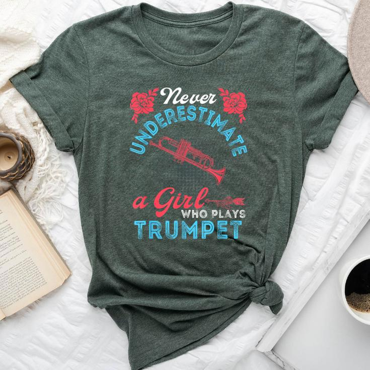 Vintage Never Underestimate Girl Who Plays Trumpet Musical Bella Canvas T-shirt
