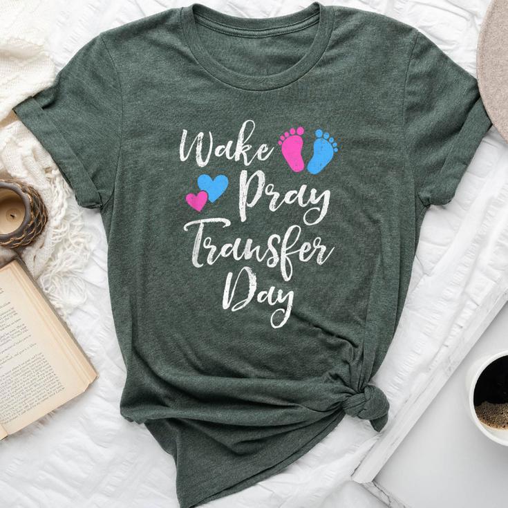 Wake Pray Transfer Day Ivf Vitro Fertilization Mom Women Bella Canvas T-shirt