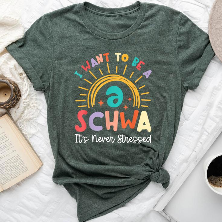 I Want To Be A Schwa It Never Stressed Teacher Rainbow Bella Canvas T-shirt