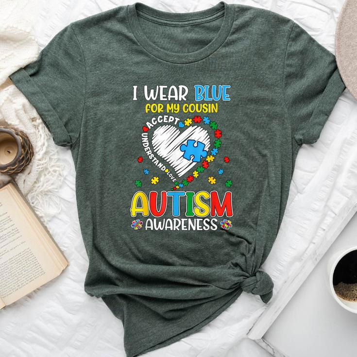 I Wear Blue For My Cousin Autism Awareness Mom Bella Canvas T-shirt
