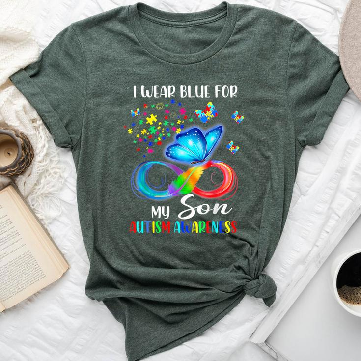 I Wear Blue For My Son Autism Awareness Mom Dad Bella Canvas T-shirt