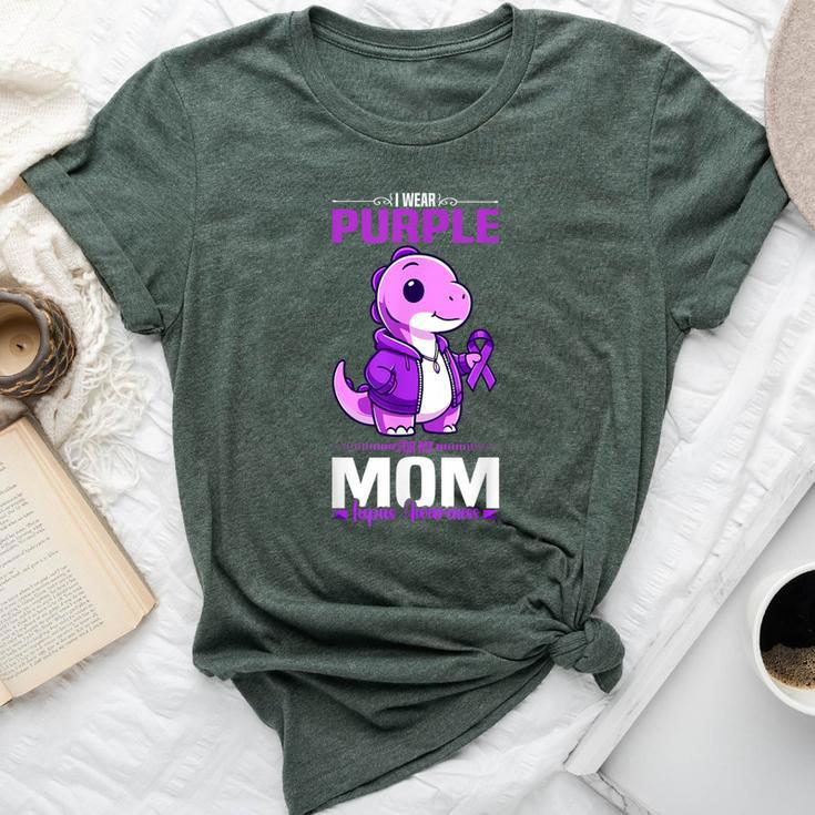 I Wear Purple For My Mom Lupus Awareness Dinosaur Bella Canvas T-shirt