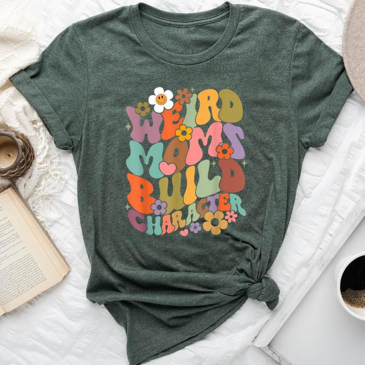 Weird Moms Build Character Groovy Retro Mama Mother's Day Bella Canvas T-shirt