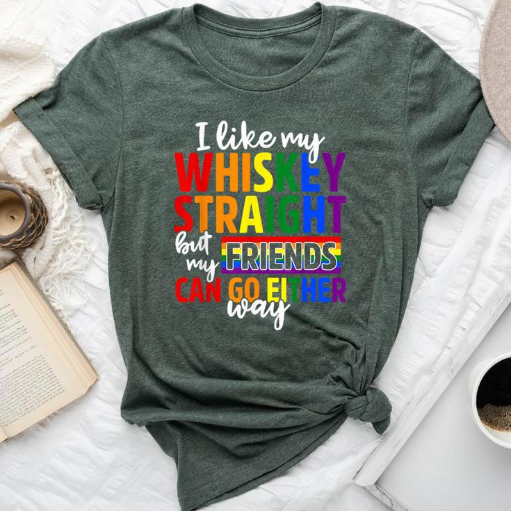 I Like My Whiskey Straight Friends Lgbt Gay Pride Proud Ally Bella Canvas T-shirt
