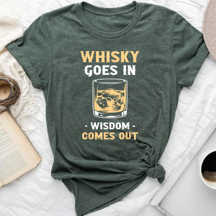 Whisky Goes In Wisdom Comes Out Drinking Whiskey Drinker Bella Canvas T-shirt