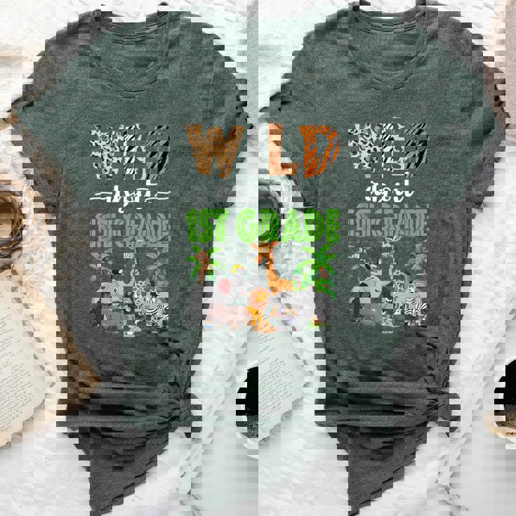 Wild About 1St Grade Teacher Student First Grade Zoo Safari Bella Canvas T-shirt