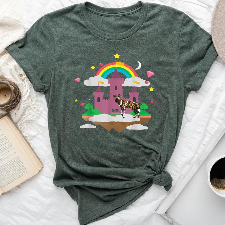 Wild Hyena New Magic Rainbow Castle Bella Canvas T-shirt