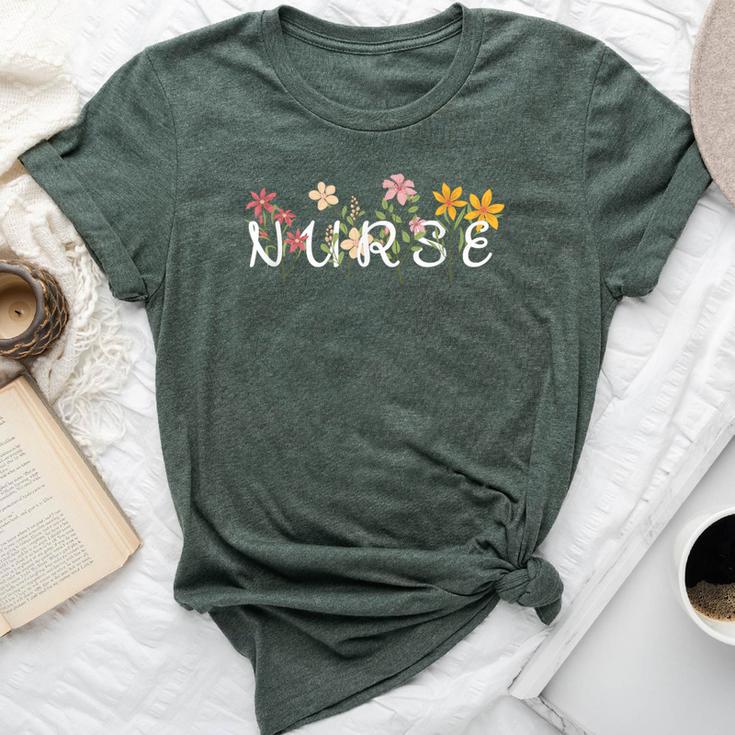 Wildflowers Nurse Student School Appreciation Registered Rn Bella Canvas T-shirt