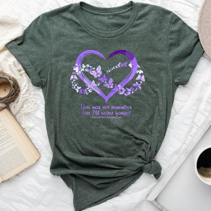 I Will Remember For You Butterfly Alzheimer's Awareness Bella Canvas T-shirt