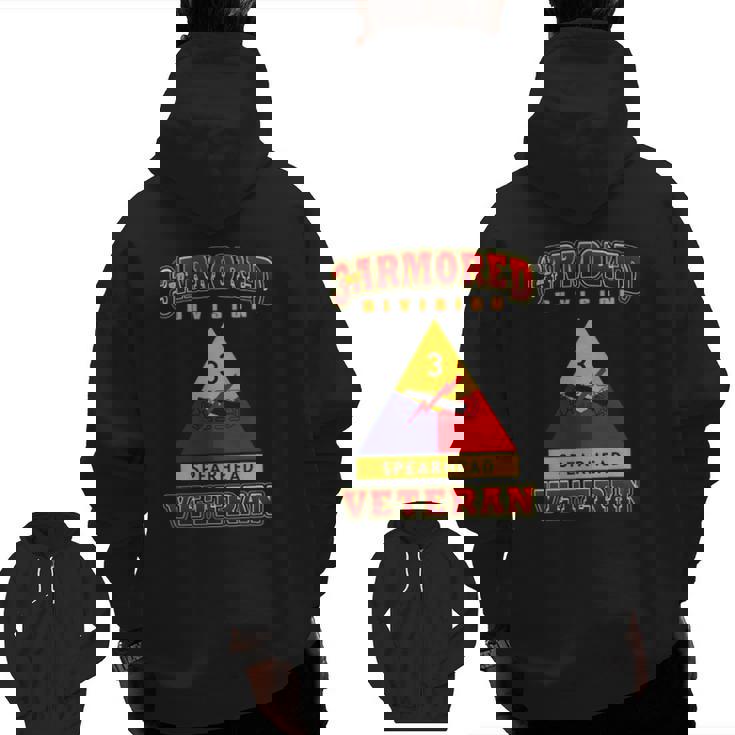 3Rd Armored Division Spearhead Veteran Zip Up Hoodie Back Print
