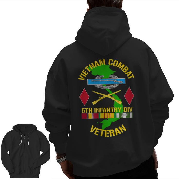 5Th Infantry Division Vietnam Combat Veteran Zip Up Hoodie Back Print
