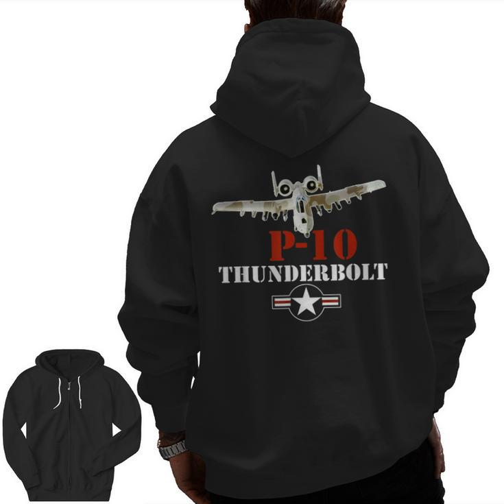 A10 Thunderbolt Warthog Air Force Veteran Zip Up Hoodie Back Print