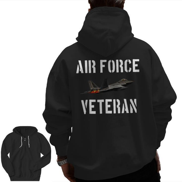 Air Force Veteran F22 Zip Up Hoodie Back Print