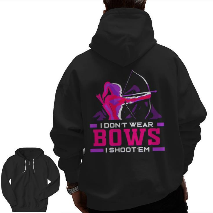 Archery Girl Archer Bow And Arrow Hunter Lady Zip Up Hoodie Back Print