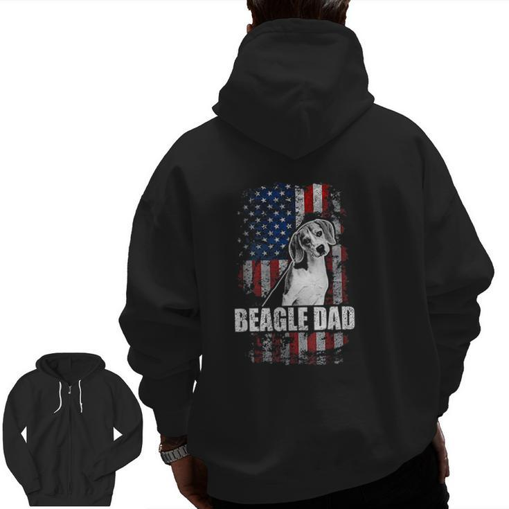 Beagle Dad Zip Up Hoodie Back Print