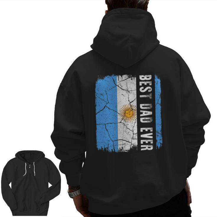 Best Argentinian Dad Ever Argentina Daddy Father's Day Zip Up Hoodie Back Print