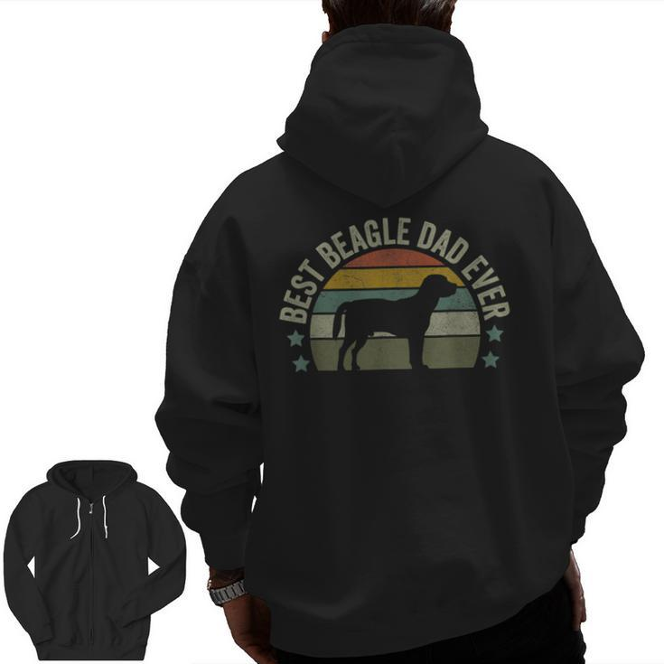 Best Beagle Dad Dog  Fathers Day Doggy Zip Up Hoodie Back Print