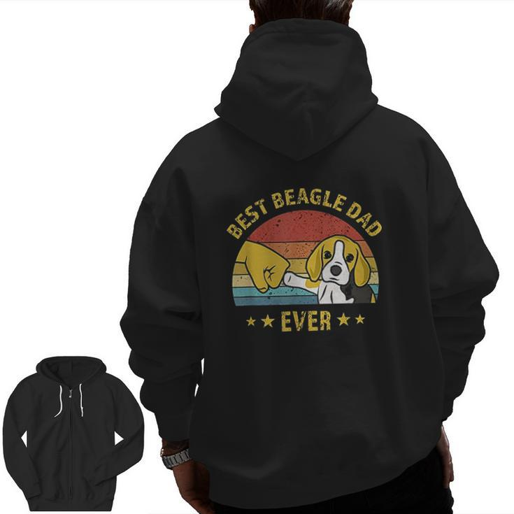 Best Beagle Dad Ever Zip Up Hoodie Back Print