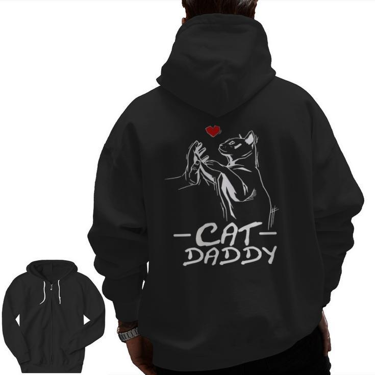 Best Cat Dad Ever Daddy Cat Daddy Father's Day Zip Up Hoodie Back Print