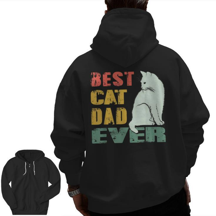 Best Cat Dad Ever Vintage Cat Daddy For Father Day Zip Up Hoodie Back Print