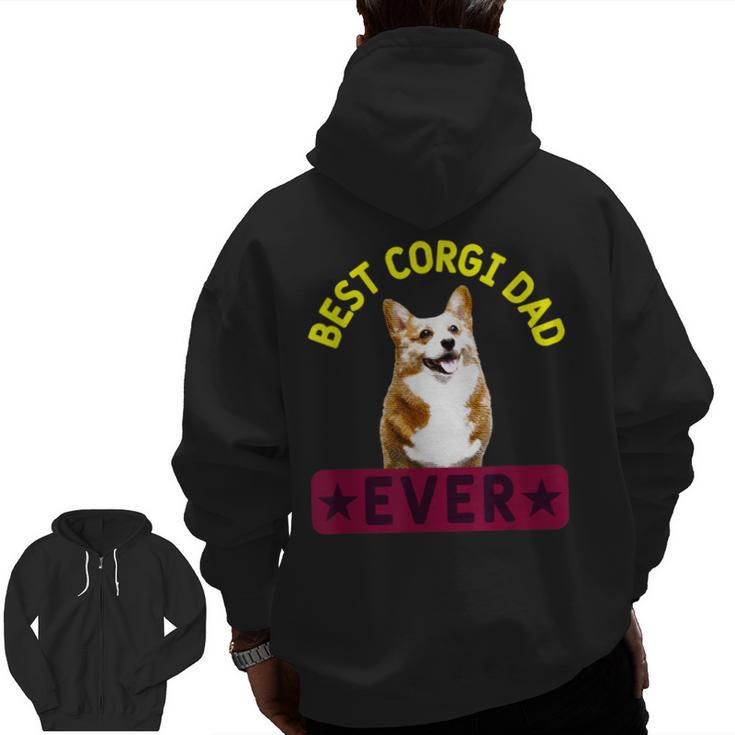Best Corgi Dad  Dog Lover Owner Zip Up Hoodie Back Print
