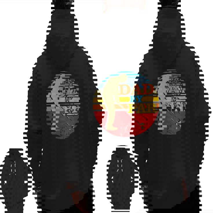 Best Dad By Par Golf Ball Tree Golfing Gag For Men Zip Up Hoodie Back Print